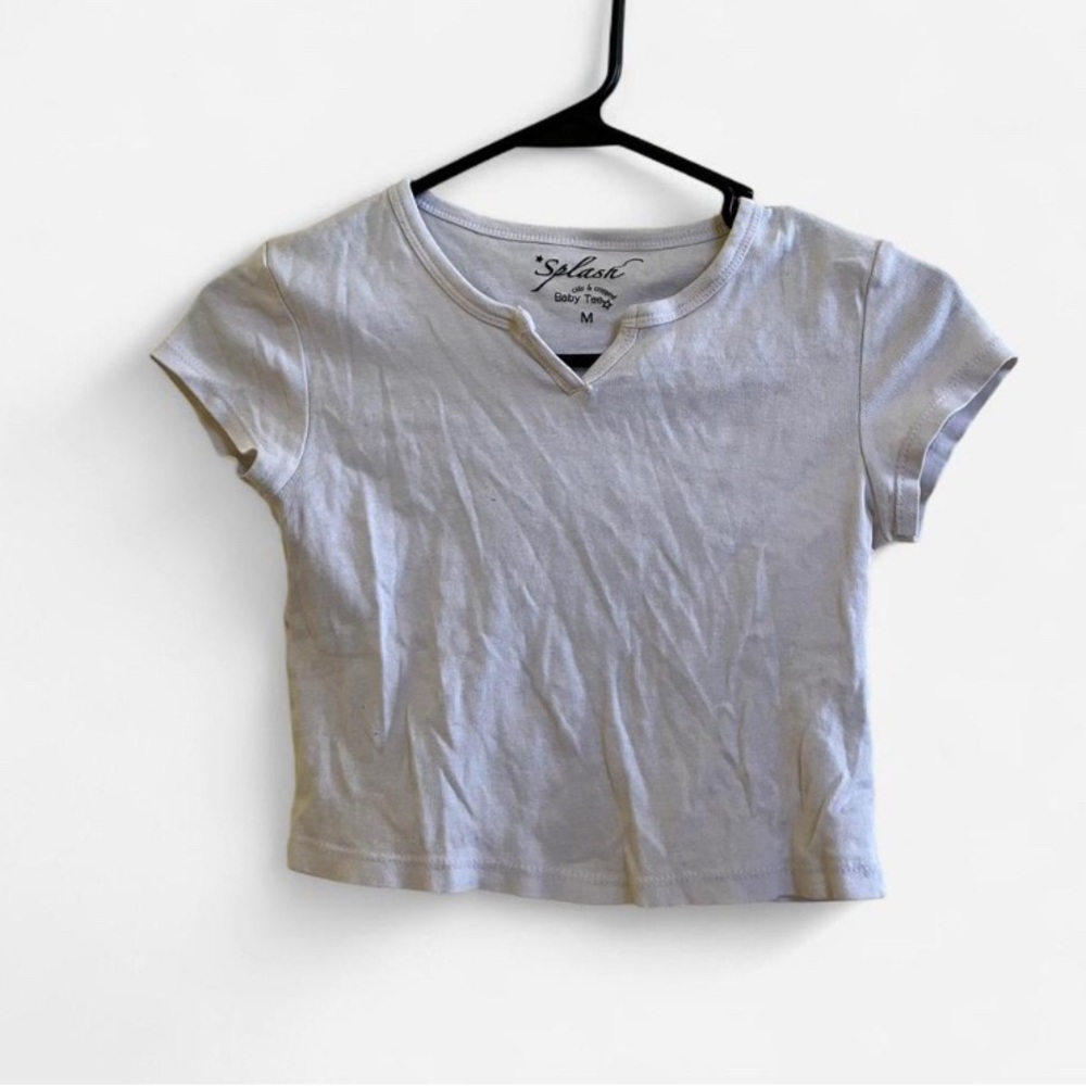 Splash White Baby Tee